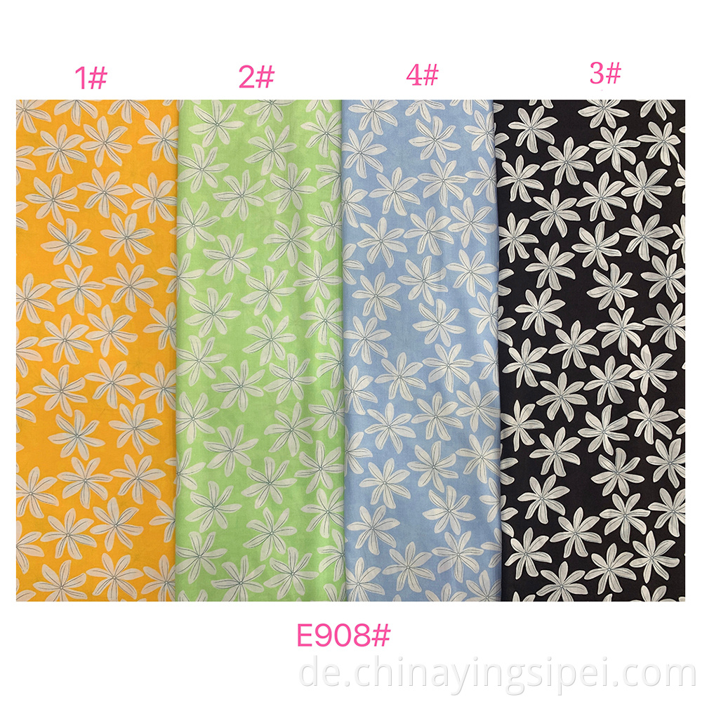 2020 neuestes Stock Los Soft Viele Farben Viskose gedrucktem einfacher Blumenpopliner Rayon Stoff
